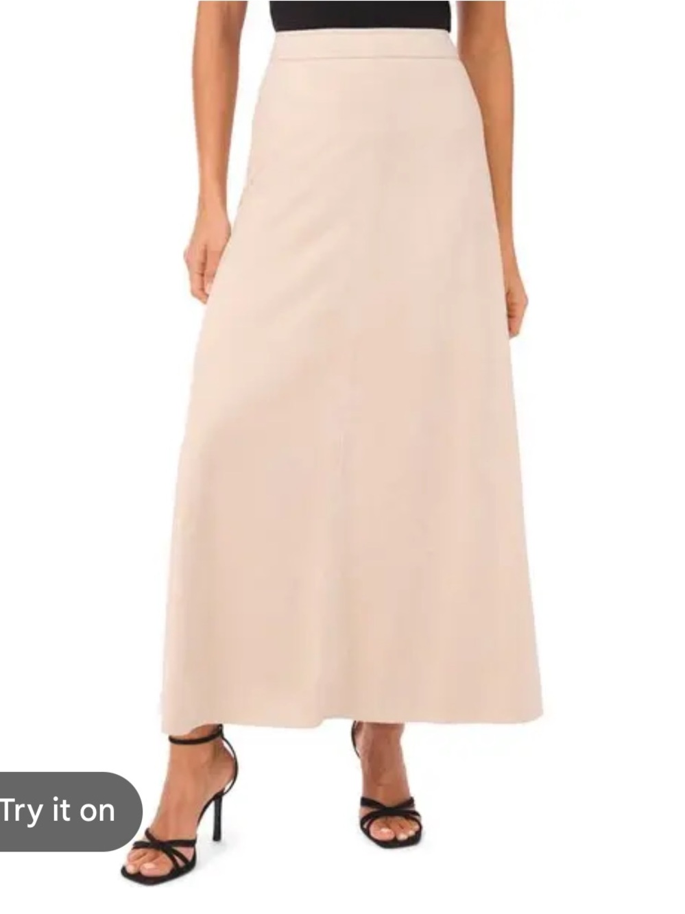 Vince Camuto Cream Maxi Skirt - High Waist A-Line